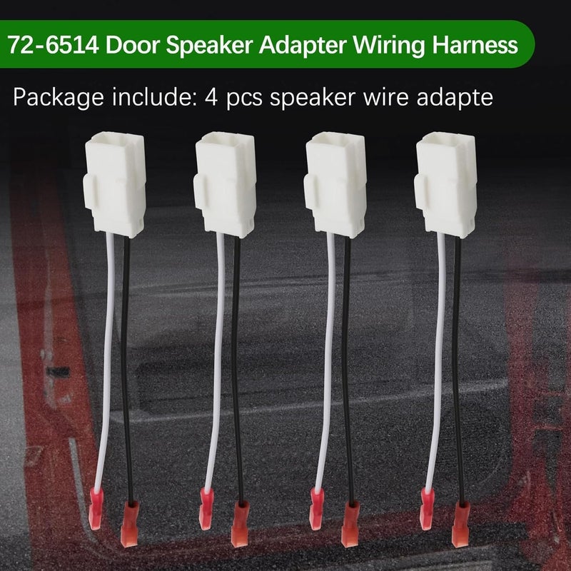 MINETPS 4Pcs 72-6514 Speaker Adapter Wire Harness Fit for 2008-2019 Dodge Ram Chrysler Town & Country Dakota for Jeep Wrangler, Front and Rear Door Speaker Wiring Harness Adapter Plug - Image 5